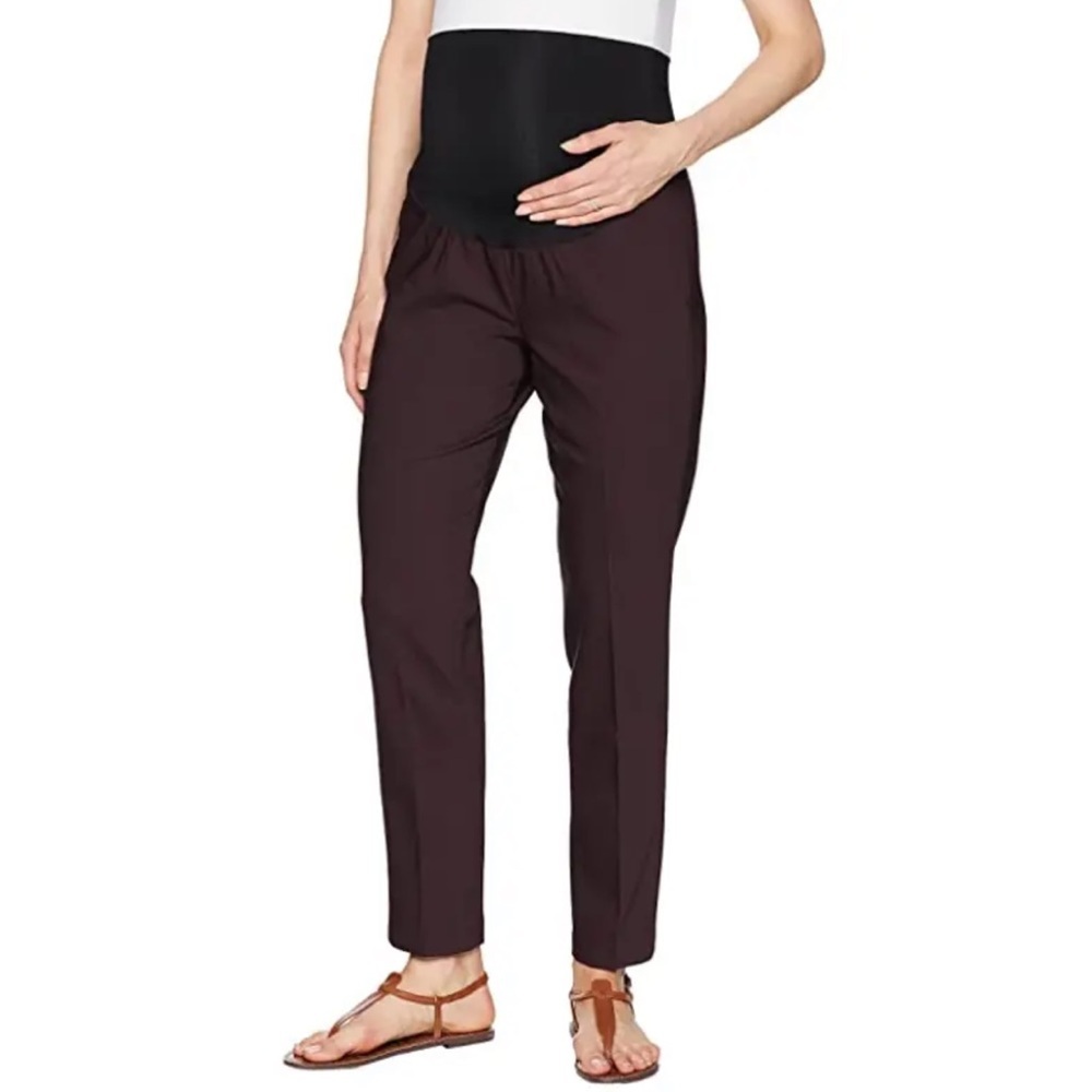 NEW LIVERPOOL jeans maternity kristy straight leg trouser pants aubergine 14/32